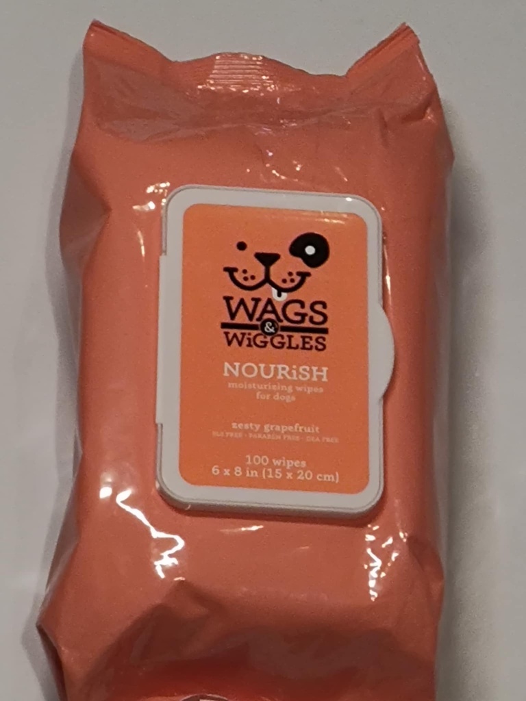 WAGS & WIGGLES 100 Polish Multipurpose Wipes For Dogs Very Berry