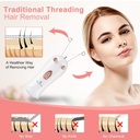 Mermaid Threading Hair Removal - Rechargeable Facial Hair Threader Machine, Womens Automatic Thread Hair Remover Tool Kit, Electric Threads Epilator for Face, Upper Lip, Arms (White)