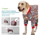 LovinPet Large Dog Pajamas: Large Breed Pitbull/Boxer/Labrador/Doberman, Lightweight Onesie,Space-Travel Grey Print,Post Surgery Shirt,UV Protection,Pet Anxiety Relief,Wound Care BOR Big Dog/Medium