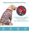 LovinPet Large Dog Pajamas: Large Breed Pitbull/Boxer/Labrador/Doberman, Lightweight Onesie,Space-Travel Grey Print,Post Surgery Shirt,UV Protection,Pet Anxiety Relief,Wound Care BOR Big Dog/Medium