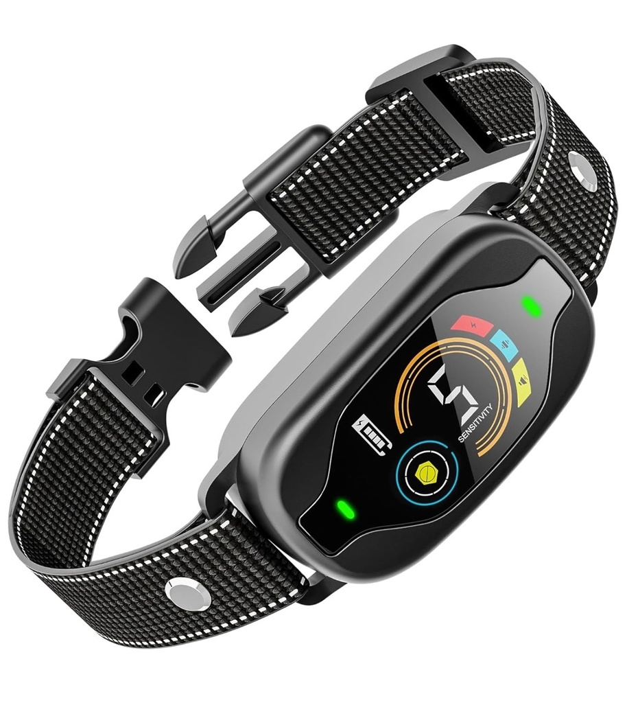 Smart Dog Bark Control Collar - Rechargeable Anti Barking Collar for Small, Medium, Large Dogs - 4 Training Modes, IP67 Waterproof, Black