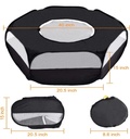 Small Animal Playpen,Portable Small Animal Cage Tent Breathable Pet Playpen Cage Tent Pop-Up Outdoor&Indoor Exercise Fence for Hamster Guinea Pig Rabbit Puppy Hedgehog (Black with Cover)