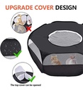 Small Animal Playpen,Portable Small Animal Cage Tent Breathable Pet Playpen Cage Tent Pop-Up Outdoor&Indoor Exercise Fence for Hamster Guinea Pig Rabbit Puppy Hedgehog (Black with Cover)