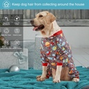 LovinPet Large Dog Pajamas: Large Breed Pitbull/Boxer/Labrador/Doberman, Lightweight Onesie,Space-Travel Grey Print,Post Surgery Shirt,UV Protection,Pet Anxiety Relief,Wound Care BOR Big Dog/Medium