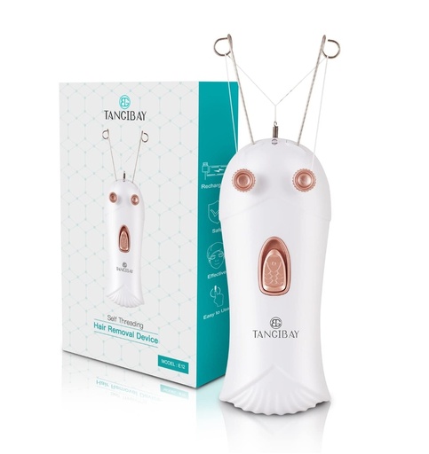 Mermaid Threading Hair Removal - Rechargeable Facial Hair Threader Machine, Womens Automatic Thread Hair Remover Tool Kit, Electric Threads Epilator for Face, Upper Lip, Arms (White)